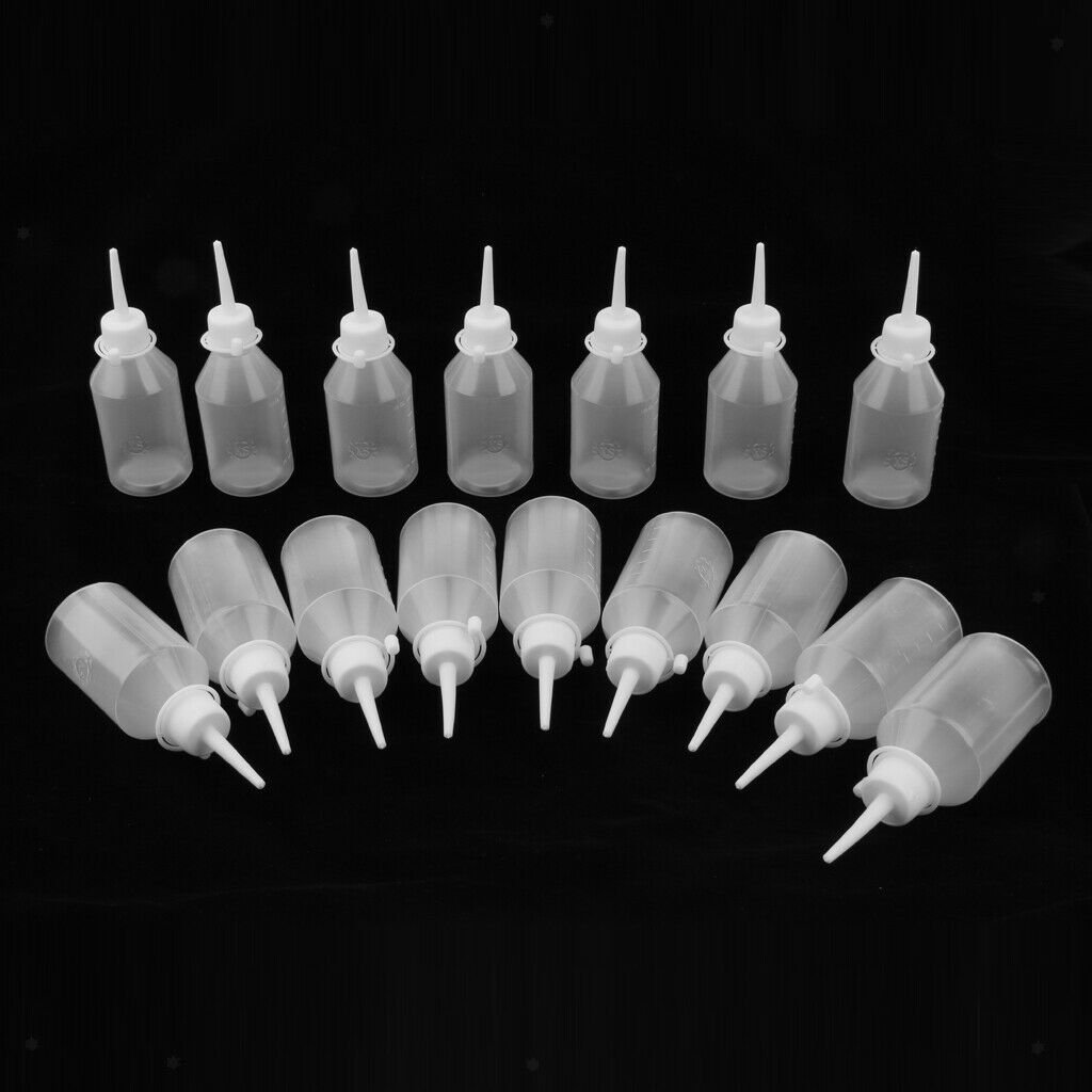 16 x 100ml Glue Oil Applicator Bottle Clear Squeezable Bottles for Quilling