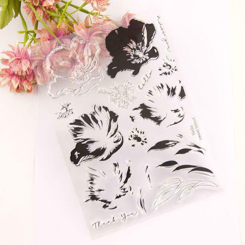 Thank You Flower Clear Stamp + Cutting Dies Stencil DIY Scrapbooking Embossing