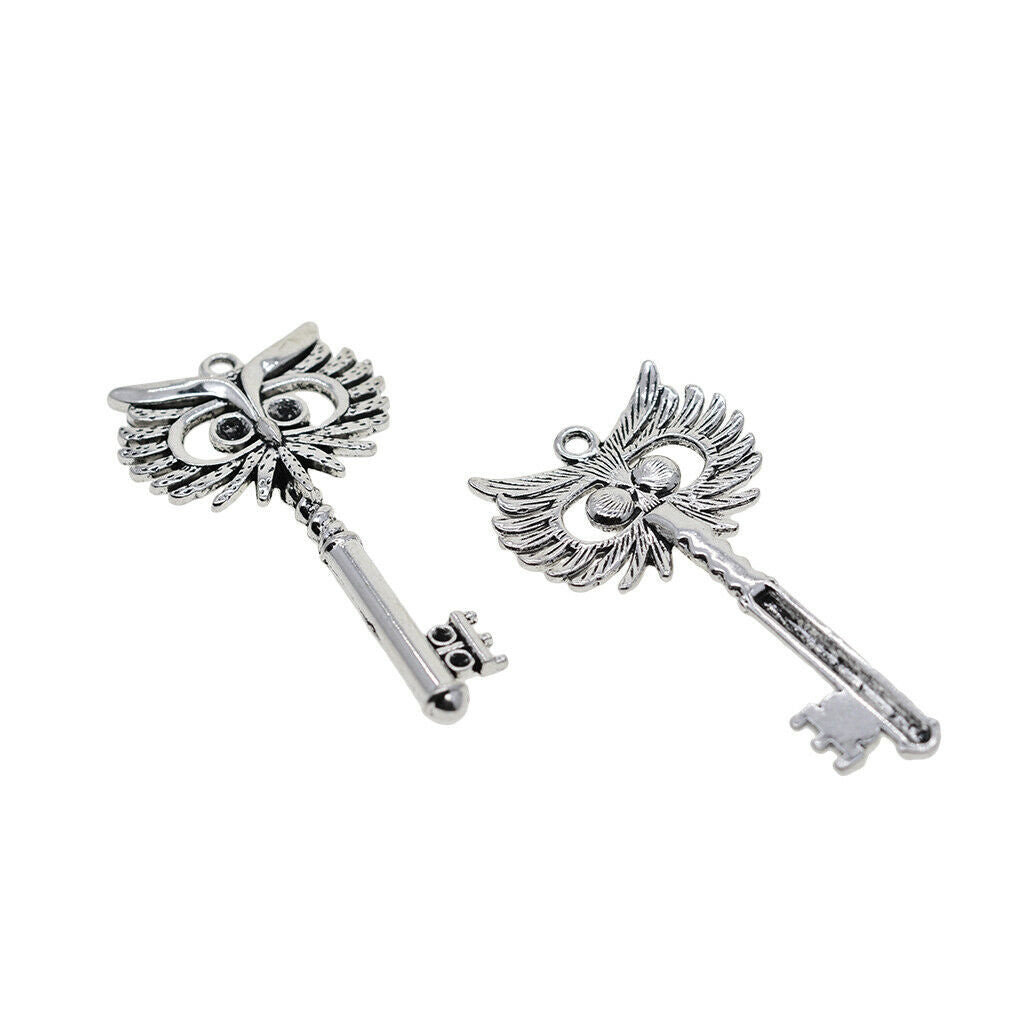 10pcs Owl Key Shape Charms Pendants Findings for DIY Necklace Jewelry Making