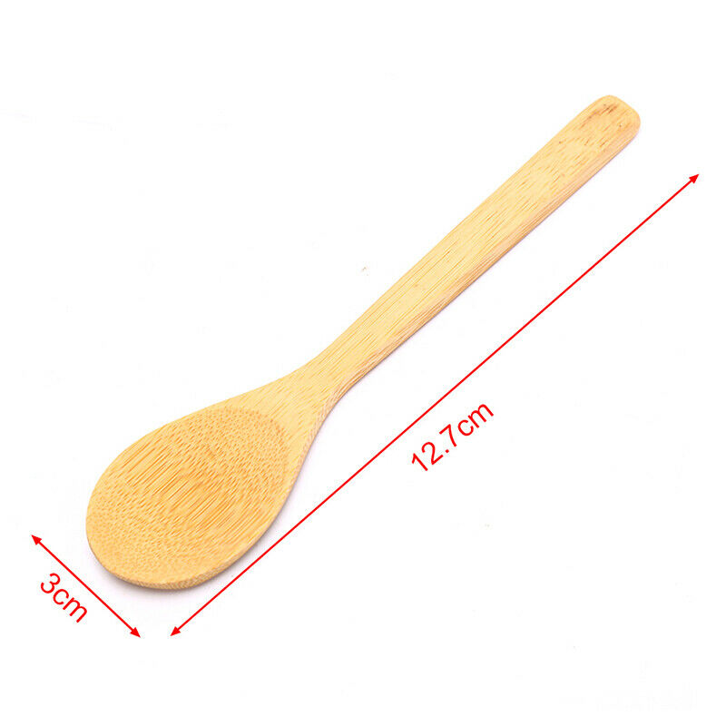 Wooden Round Bamboo Spoon Soup Tea Coffee Salt Spoon Jam Scoop Kitchen To.l8
