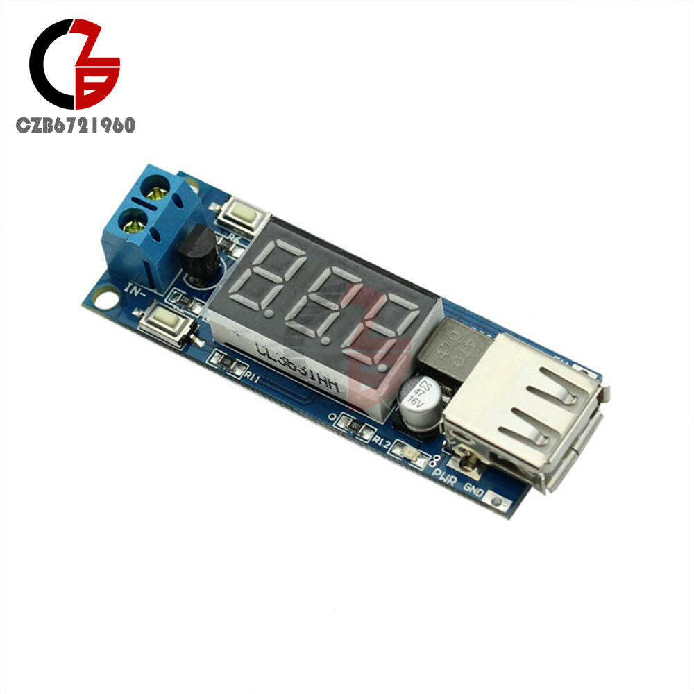 2PCS DC-DC 4.5-40V To 5V 2A USB Charger Step down Converter Voltmeter Module CZ