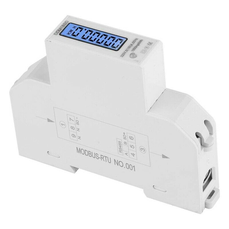 5-100A 220V Energy Meter Single Phase RS485 MODBUS Protocol LCD Backlit DisplaS9