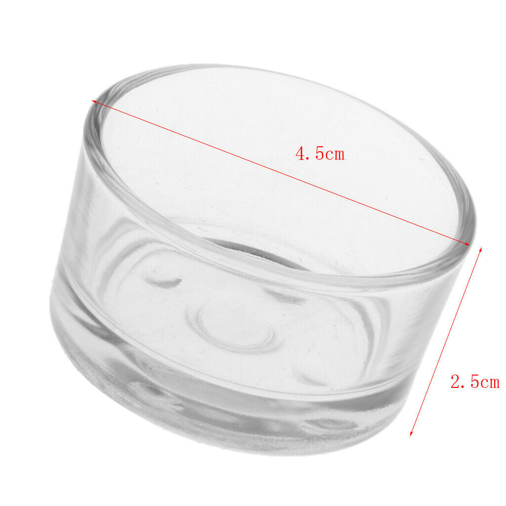 2 Count Transparent Glass Reptile  Water Food Bowl Feeder Bowl Basin