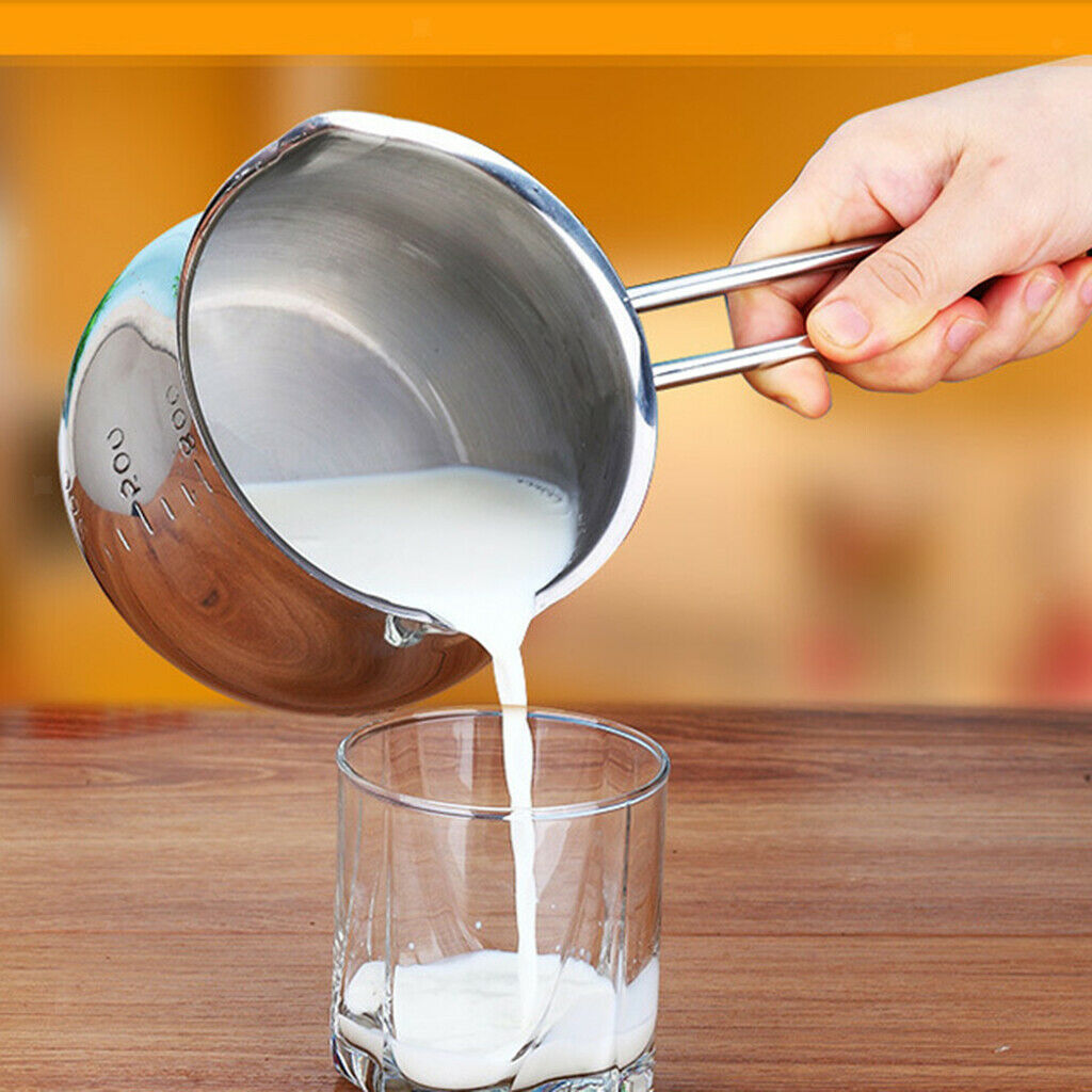 Milk Saucepan Pot Tea with Pour Spouts Kitchen Cooking Tool aus Stainless Steel