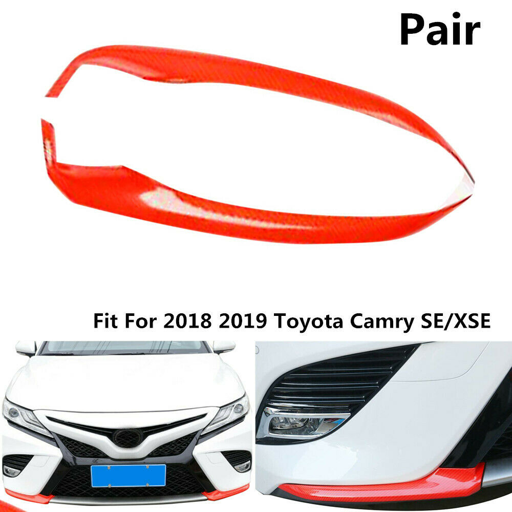 Fit For Camry SE/XSE 18-19 Red Carbon Fiber Front Bumper Front Lip Corner Cover