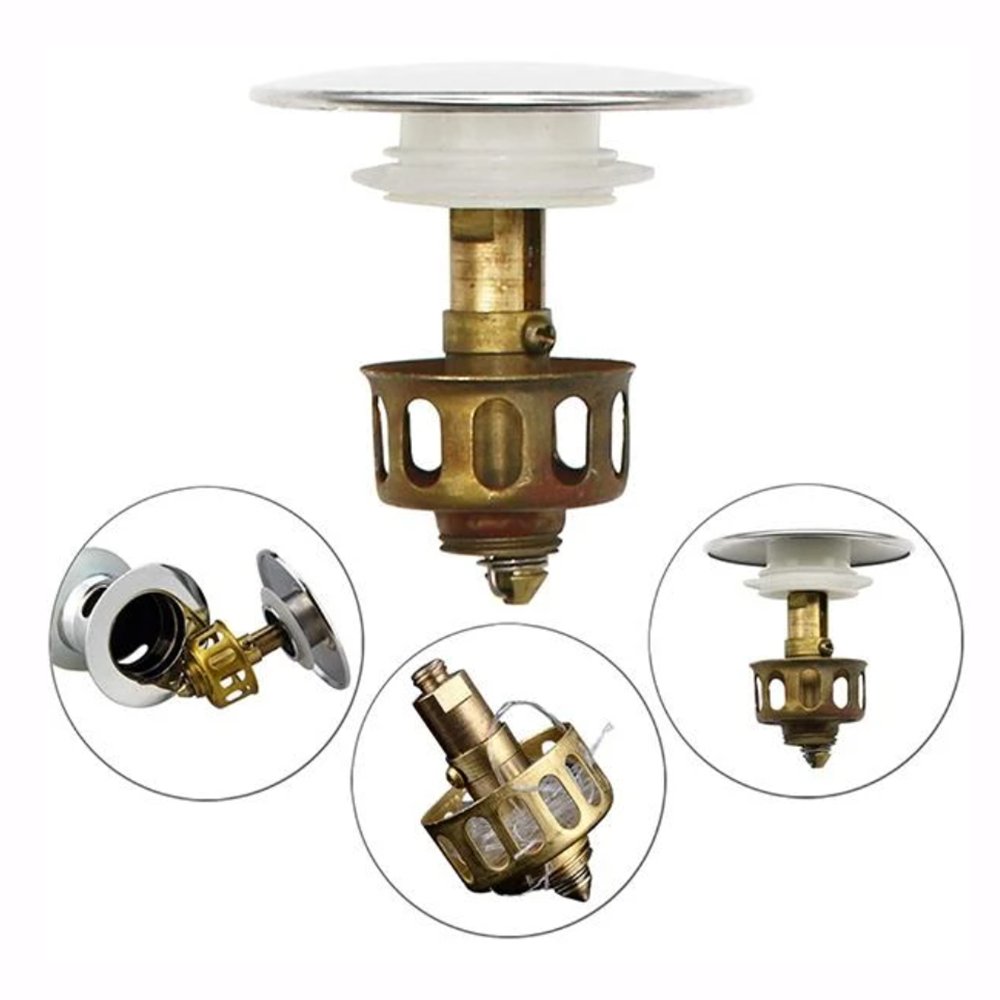 Universal -Wash Basin Bounce Drain Filter Pop Up Bathroom Toilet Sink Drain Plug