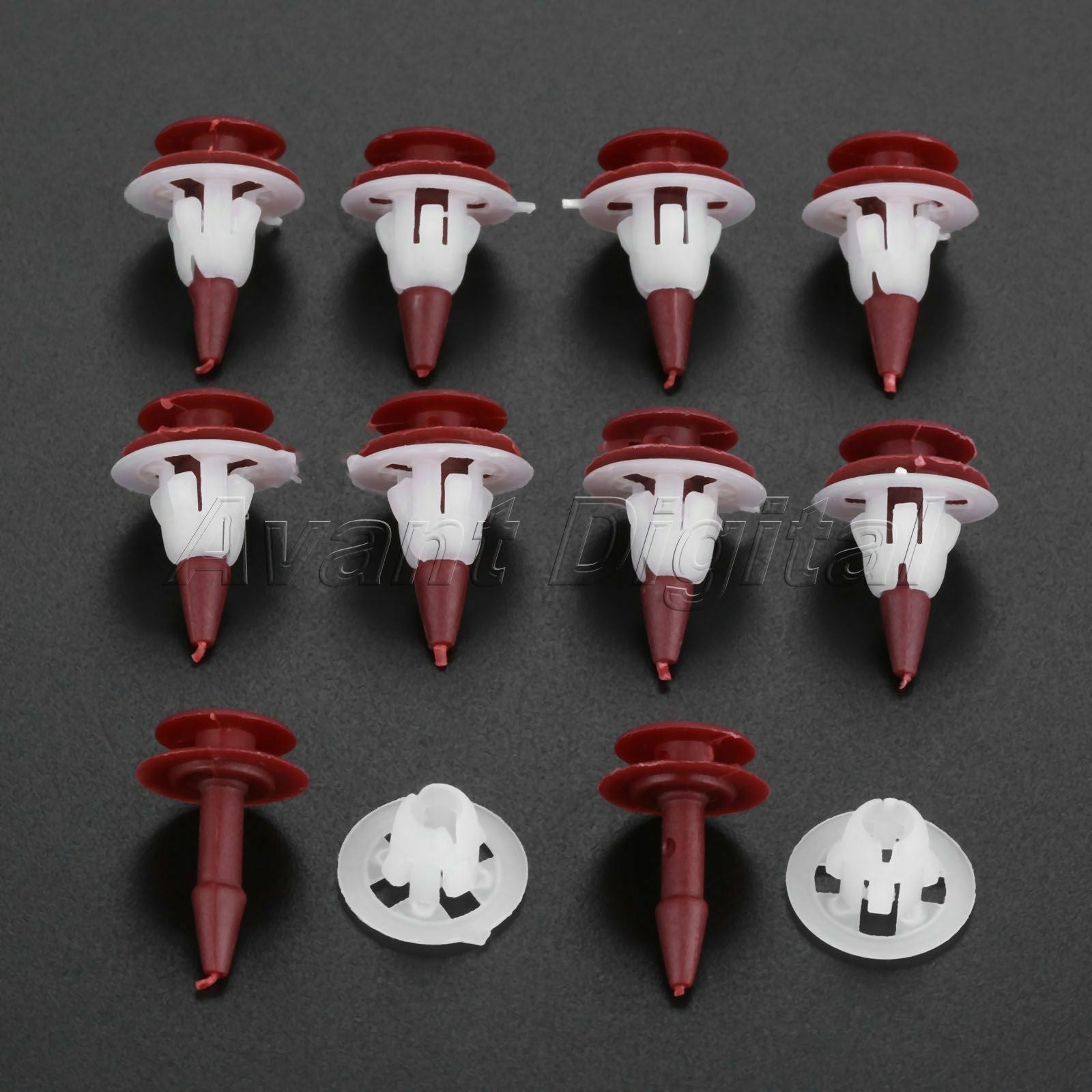 50PC 23.8mm Red Auto Guard Plate Fastener Decorative Pin Rivet Fixed Clips