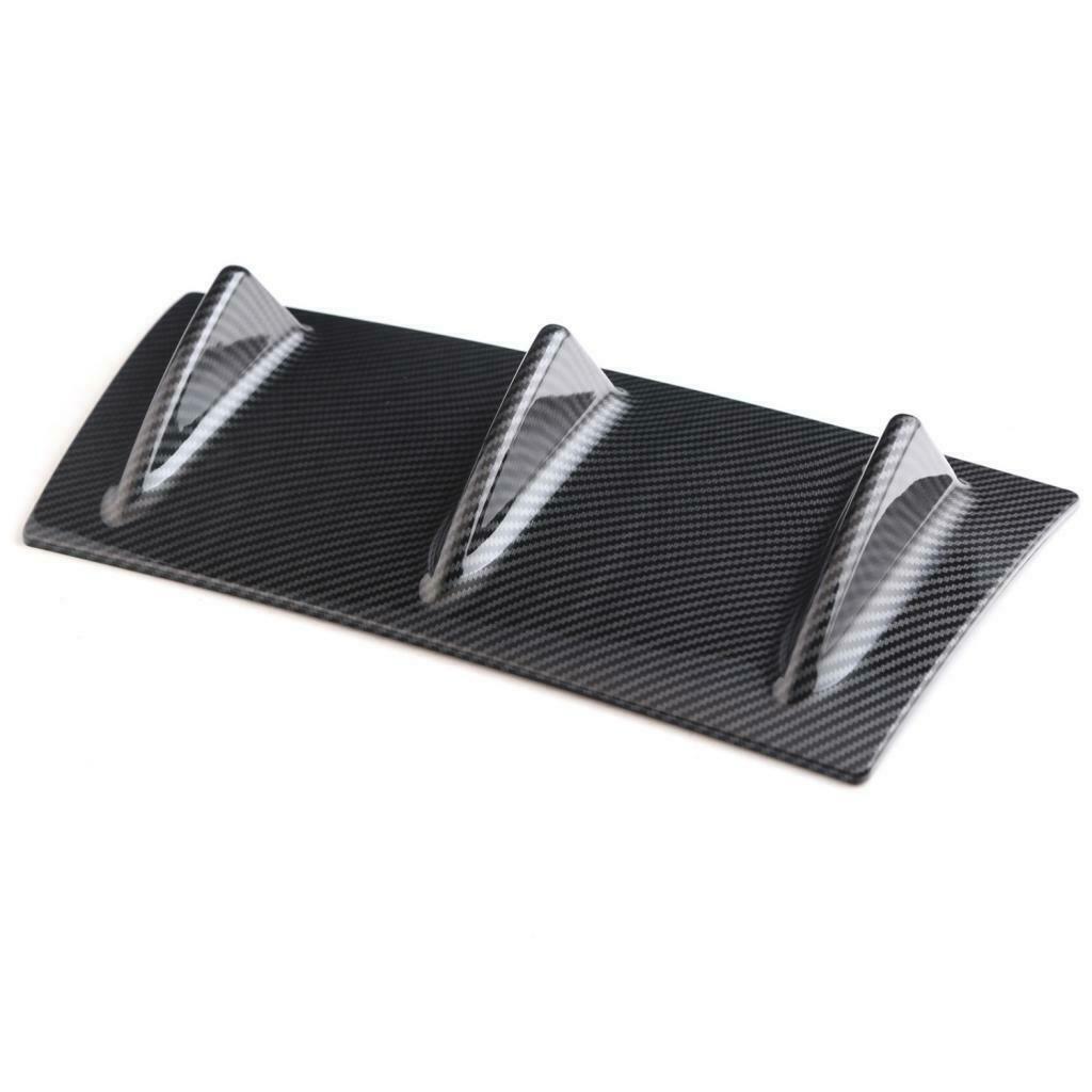Style Universal Rear Bumper Lip Diffuser Gloss Black Mini Spoiler ABS 3 fin