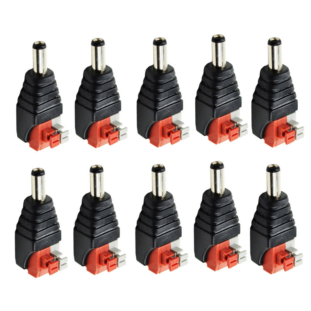 10pcs  Camera DC Power Connector Male Connector 12V Red + Black