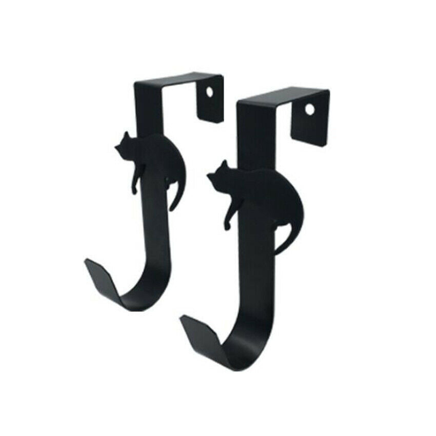 2 PCS Cute Nail-Cat-shaped Hook Kitchen Room Rack Door Seamless Clothes HooK