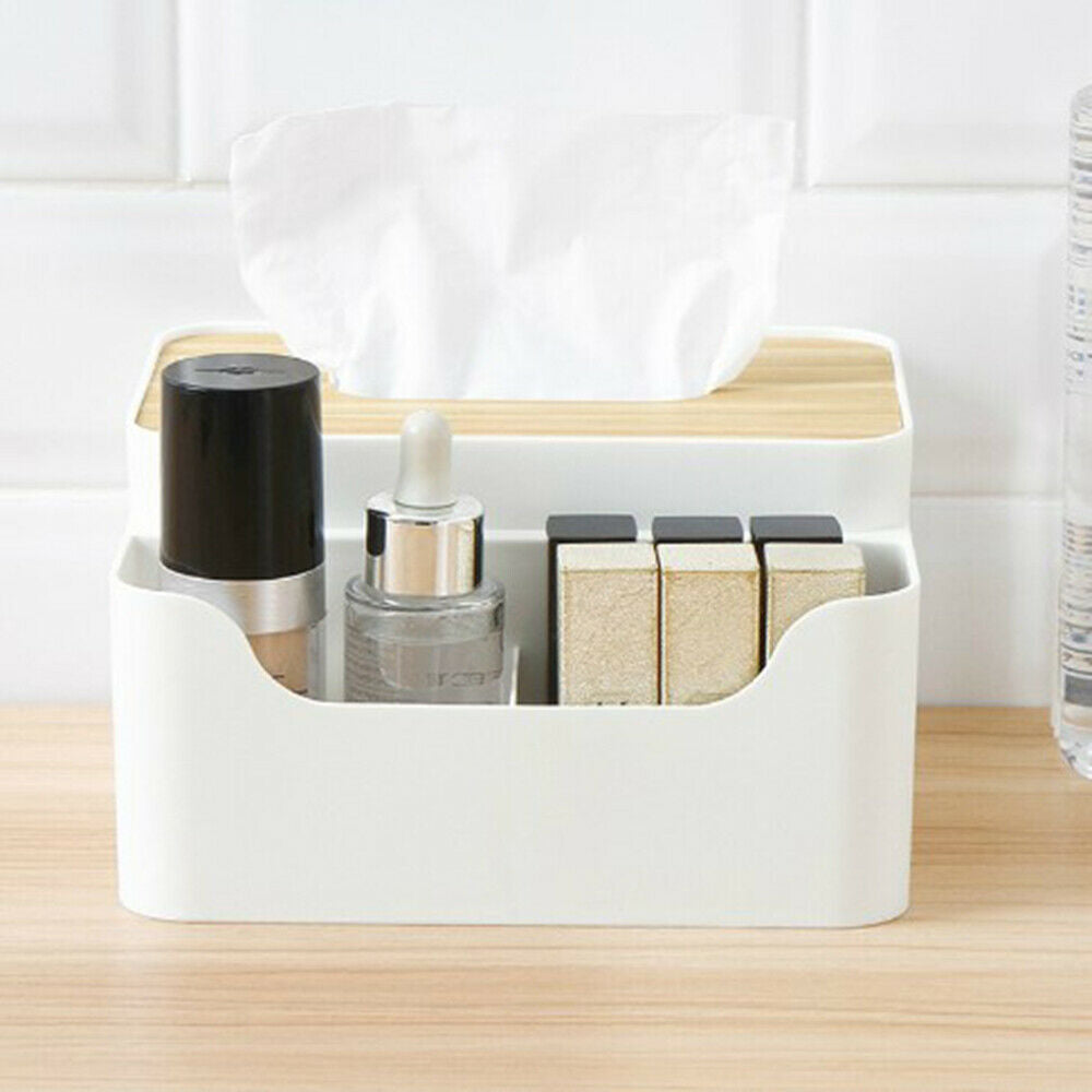 Living Room Desktop Tea Table Wood Tissue Paper Box Remote Control Storage Box