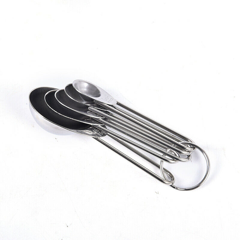 5PCS/Set Measuring Spoons Stainless Steel Measure Spoon Sugar Cake Baking.l8