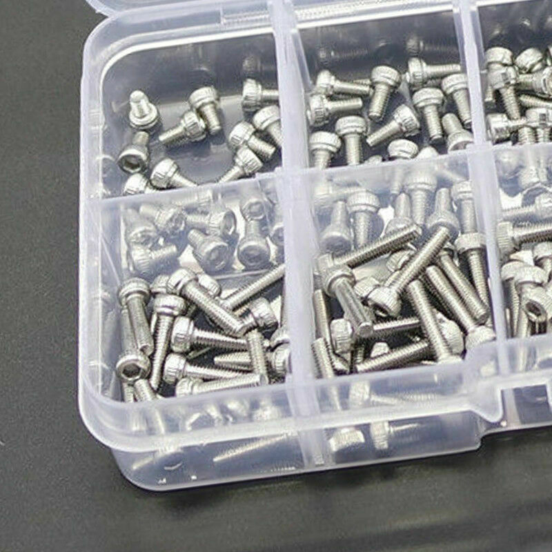 320pcs Stainless Steel Hex Socket Cap Head Bolts Screws Nuts  304 KitDIN912 M3