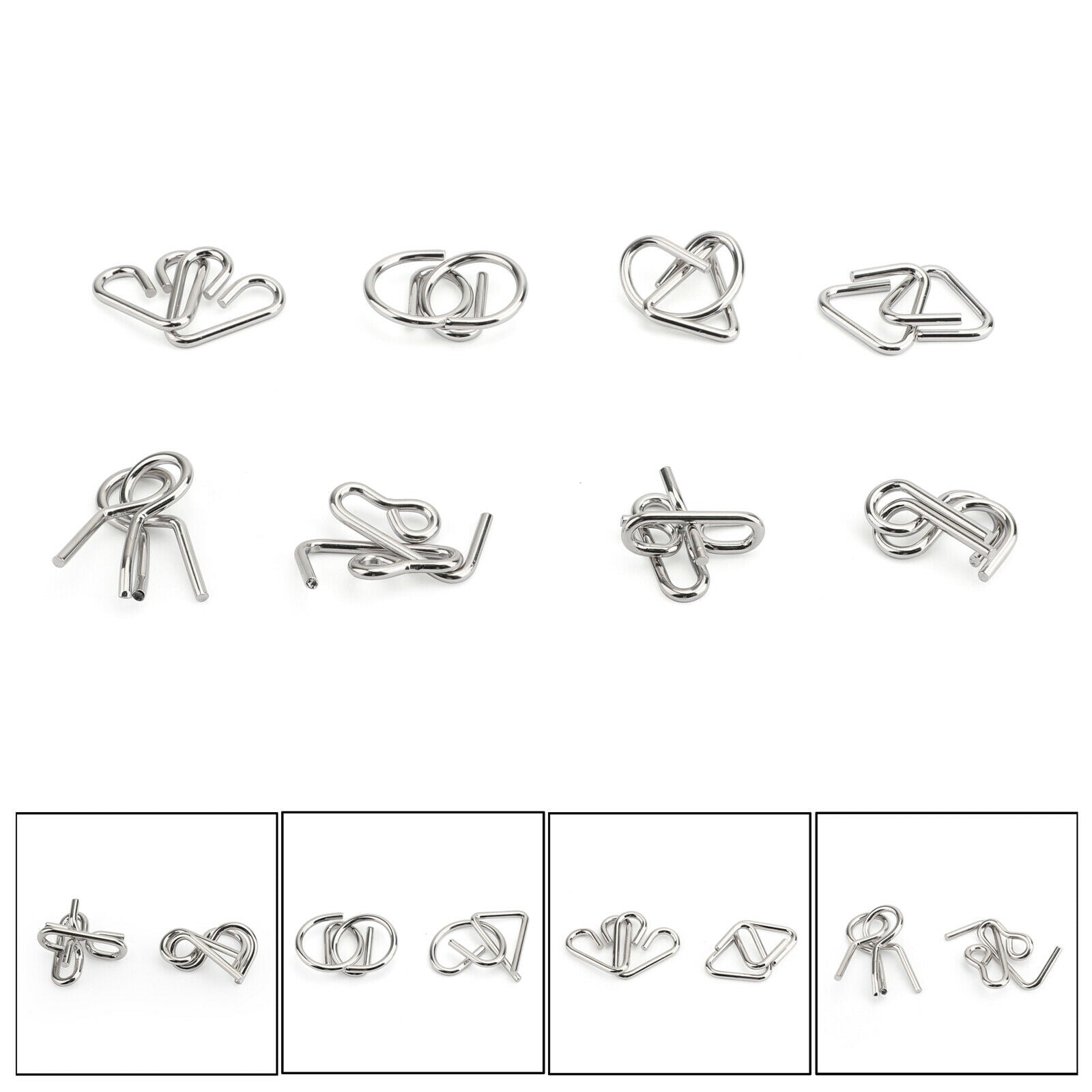 Metal Wire Puzzle Game IQ Test Mind Gift Brain Teaser Toys Magic Ring B AV