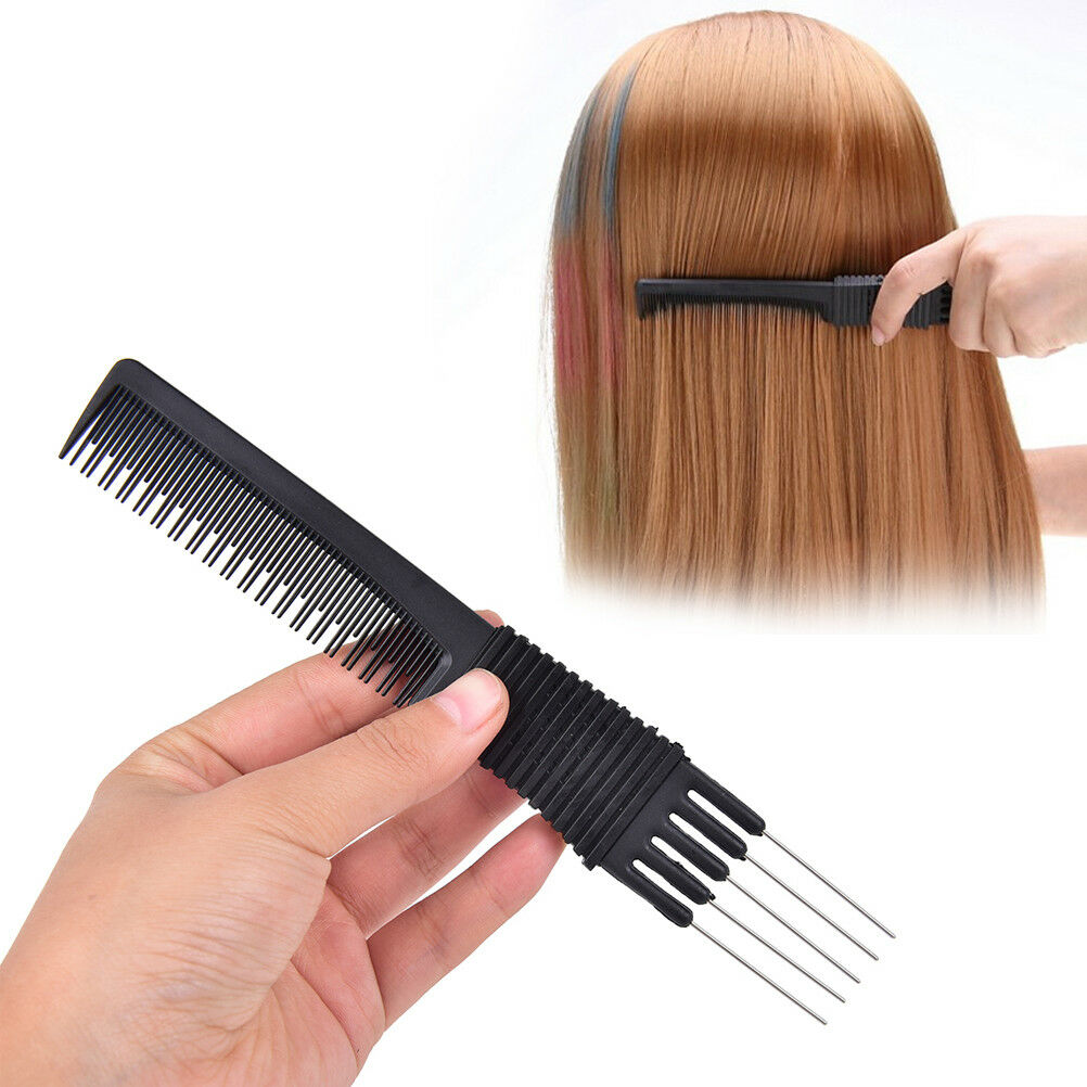 Double ends 2 Use Plastic Metal Hair Brushes Comb Barber Salon Tools Ed .l8