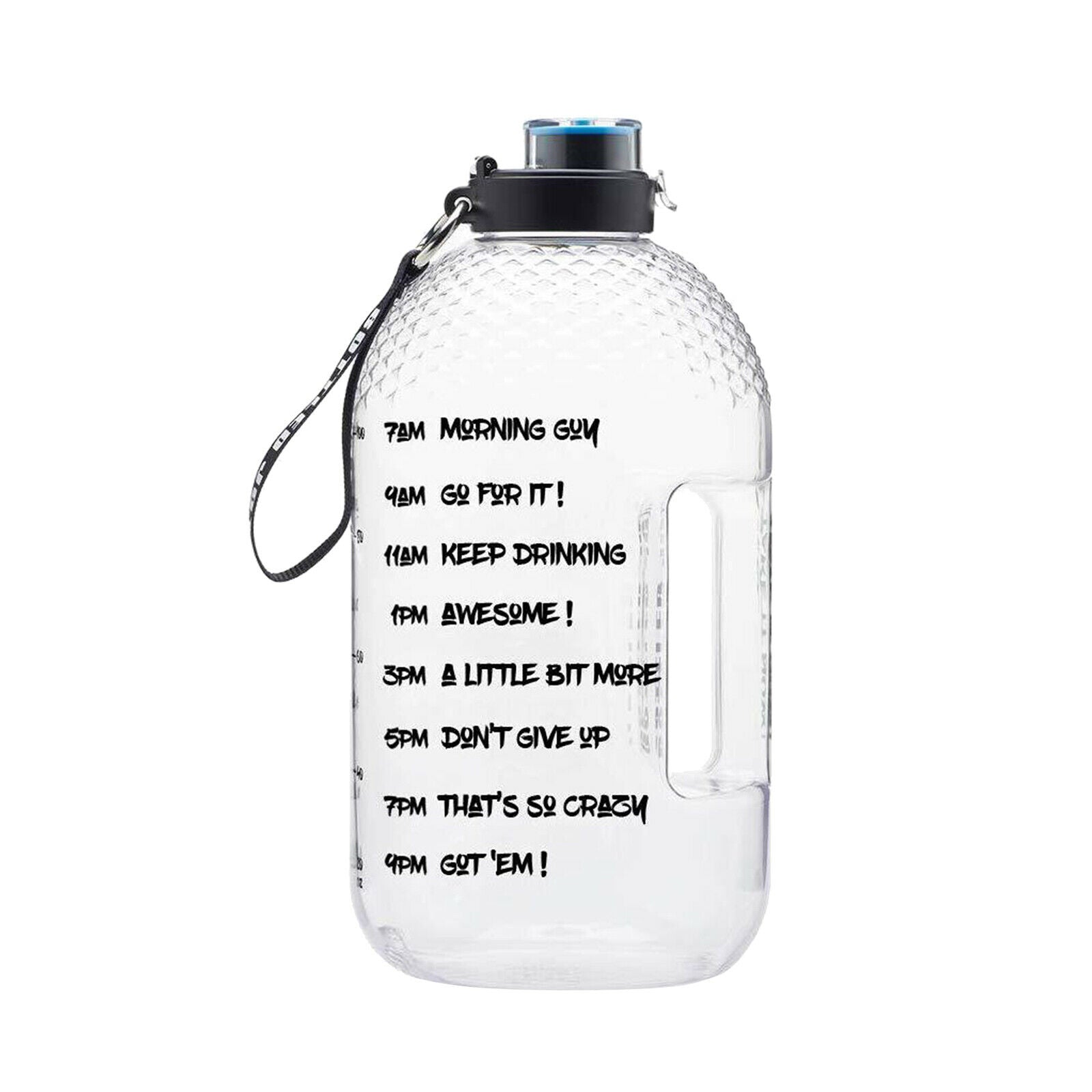 1 Gallon Water Bottle with Motivational Large Jug for Exercise Camping