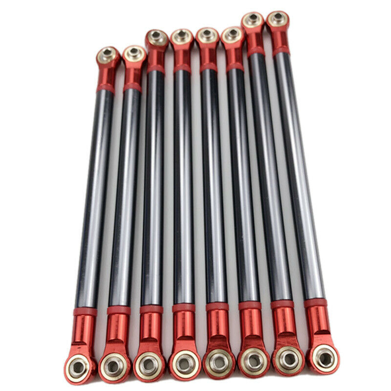 8Pcs/Lot Alloy Link Rod 313MM Wheelbase Suit for Axial SCX10 1/10 RC Cler Car X6