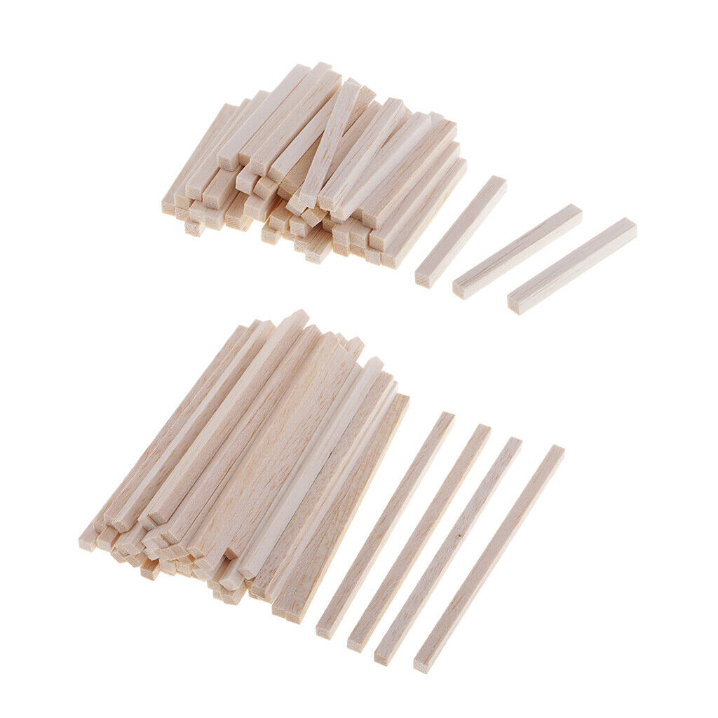 100 Pieces Natural Balsa Wood Shapes Wooden Dowel Modelling Building Hobbies