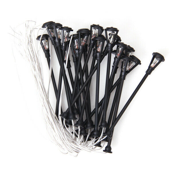 6cm Height 20Pcs Single Head Lamp Lamppost Light for Garden Park Scene 1/100