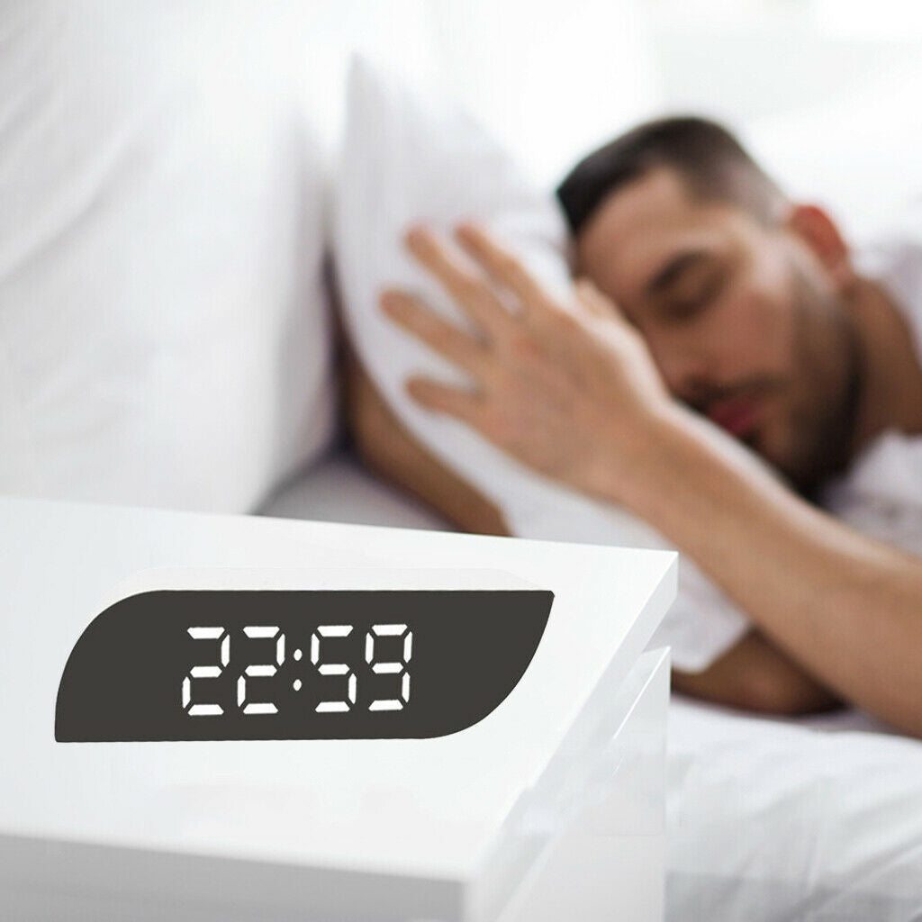 LED Desk Alarm Clocks Calendar Temperature 3 Mode Snooze White White Light