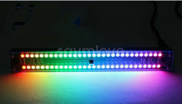 New Dual 30-bit Full Color LED Audio Level Indicator Panel VU Meter For Amplifer