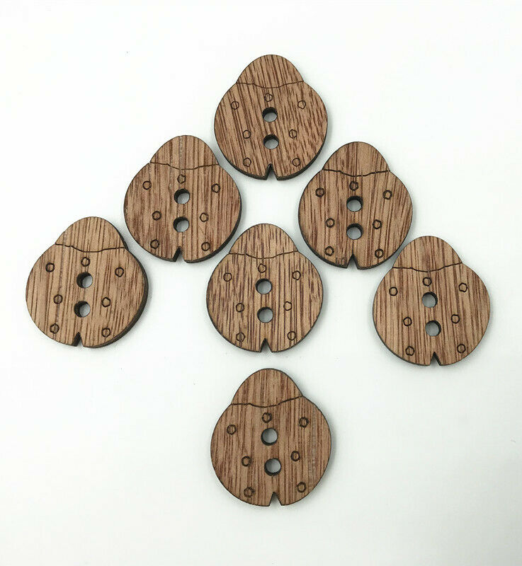 40pcs Wooden ladybug shape Button Sewing scrapbooking DIY accessories 32mm