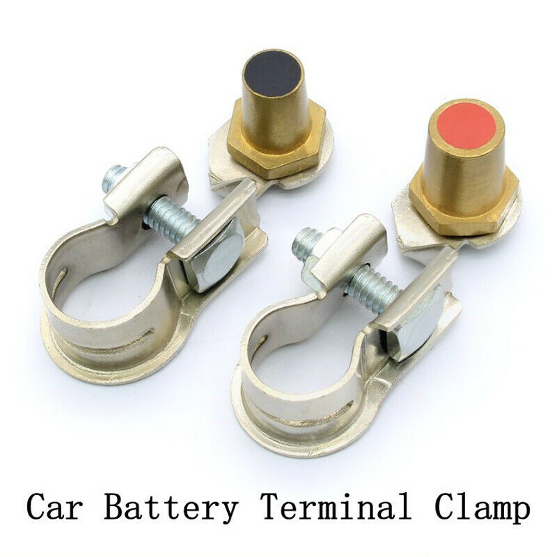2PCS Car Battery Terminal Clamp Clips Connector Negative Positive with Pile Head
