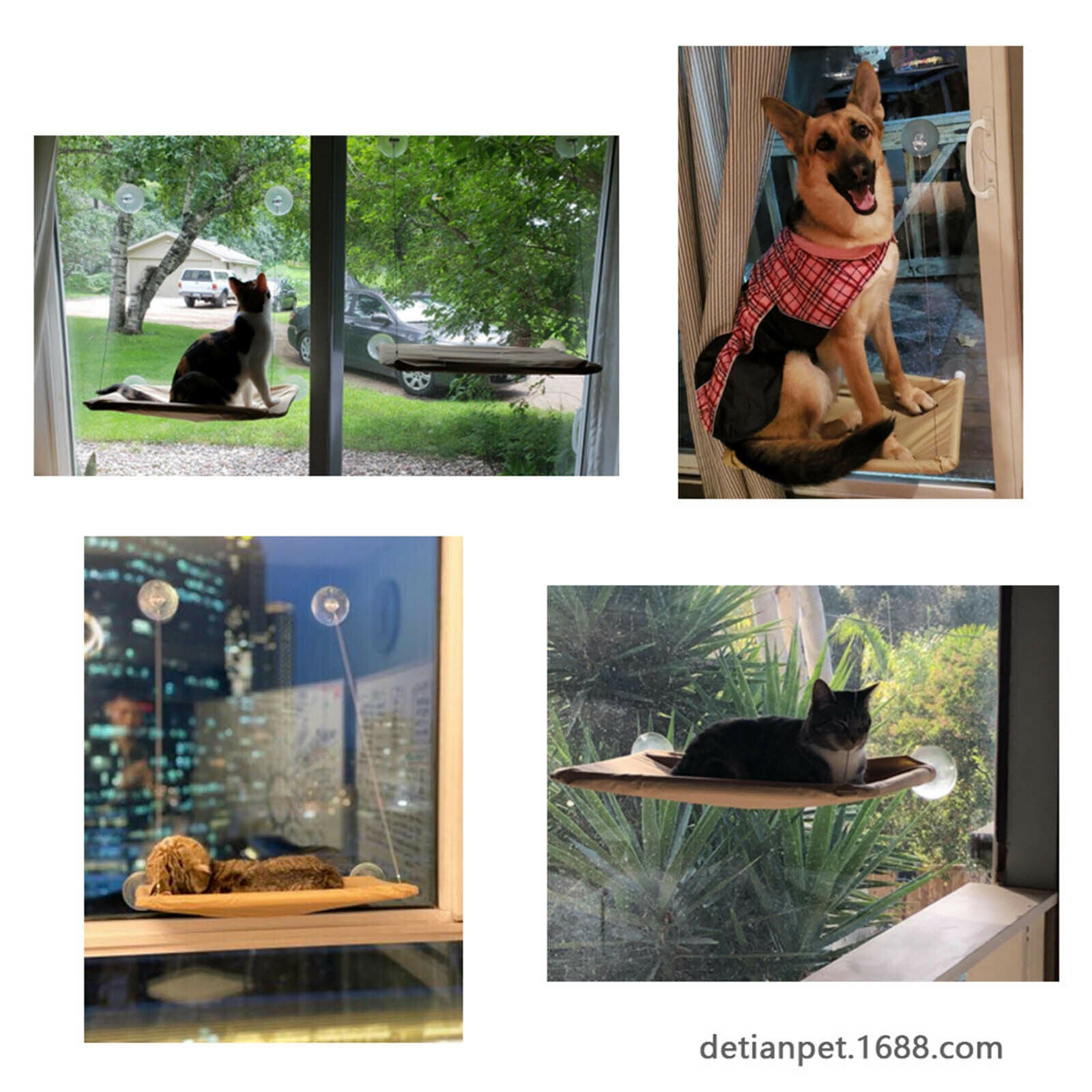 Pet Cat Window Mounted Durable Soft Seat Hammock Perch Bed Hold Up To 15KG