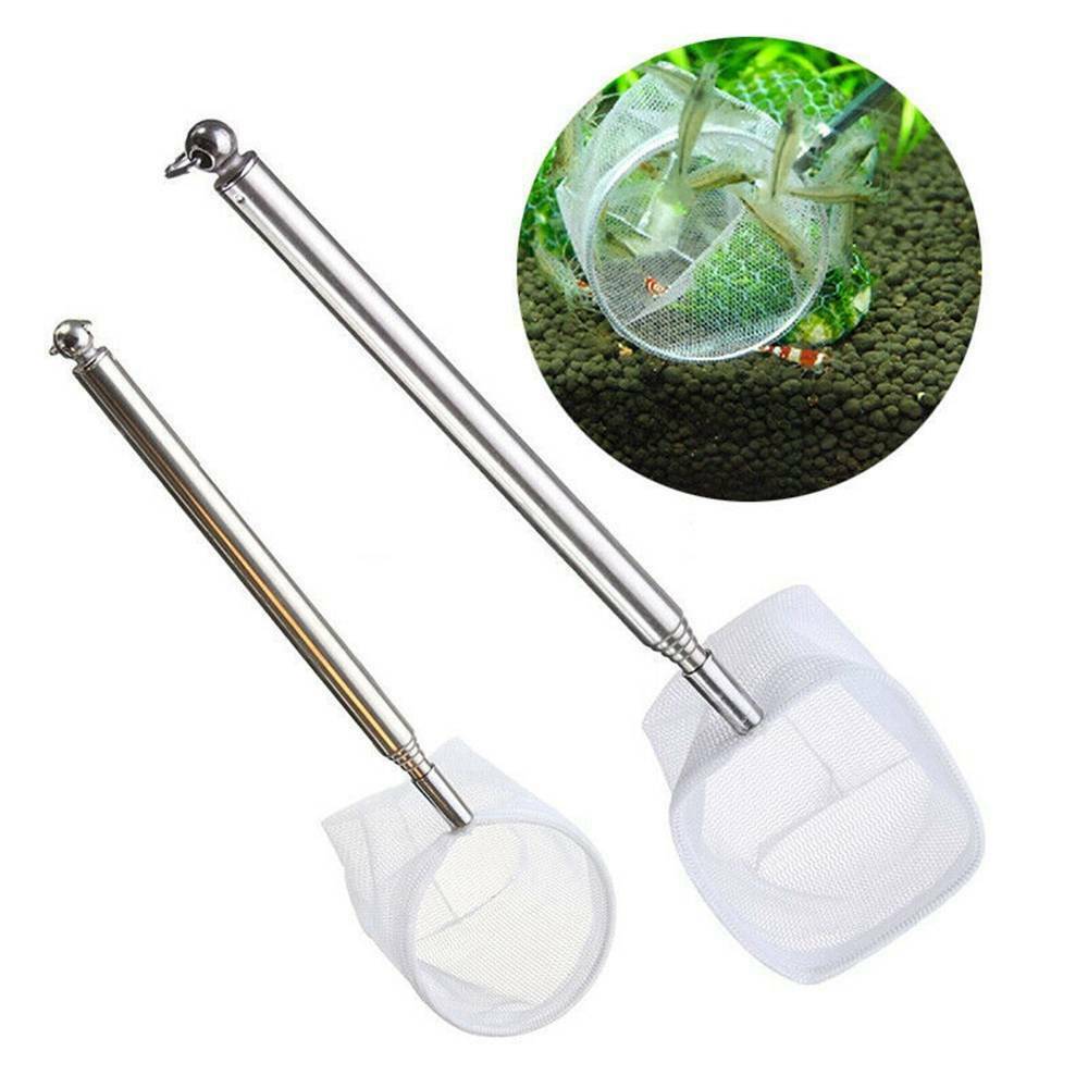 Stainless-Steel Aquarium Fishing Net Fish Tank Fish Shrimp Net Scoop Retractable