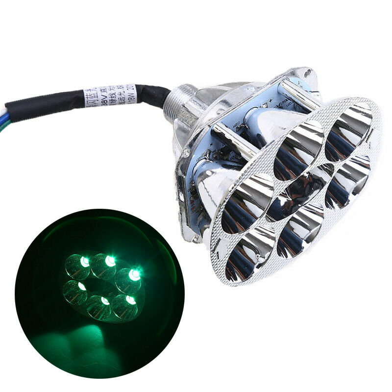 Green LED Motorcycle Elliptical Flashing Headlamp Power Headlight Replace Front