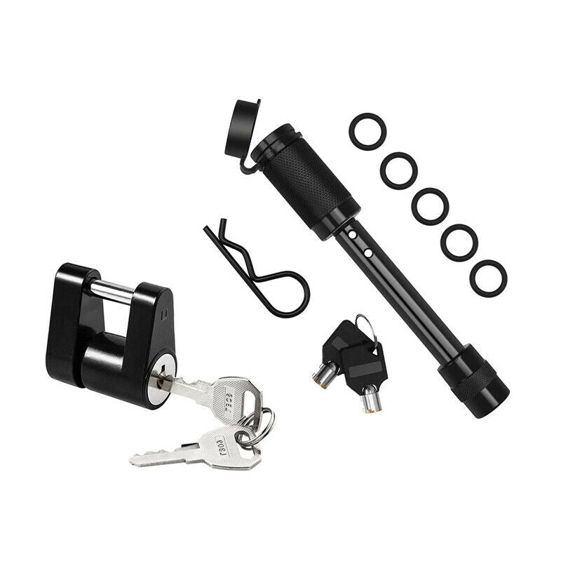 Trailer Latch Hitch Locking Receiver with 1/4  Lock Anti-theft Towing Tongue Pin
