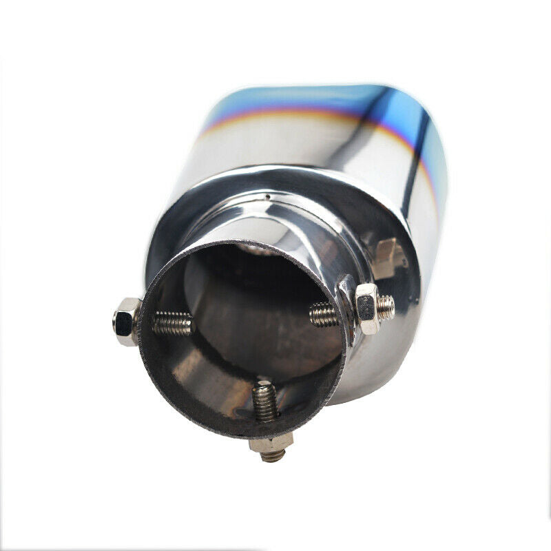 Auto SUV 63MM Grilled Blue Stainless Steel Rear Muffler Exhaust Tail Pipe Tip