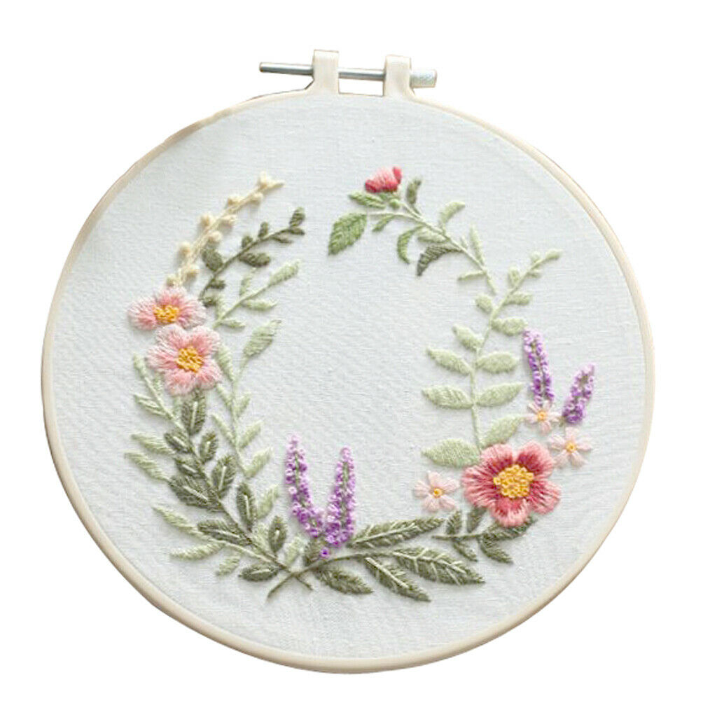 Floral Embroidery Kit Chinese Complete Cross Stitch Floss Needlework Kits