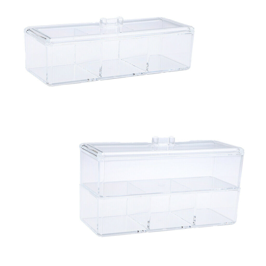 Dustproof Acrylic Makeup Cotton Pad Swab Storage Case Jewelry Cosmetic Box