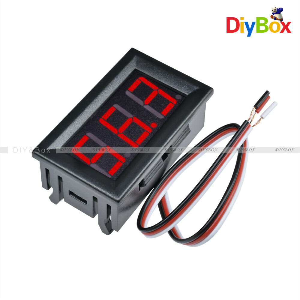 Three wire Red LED Panel Meter Mini Digital Voltmeter DC 0V To 99.9V