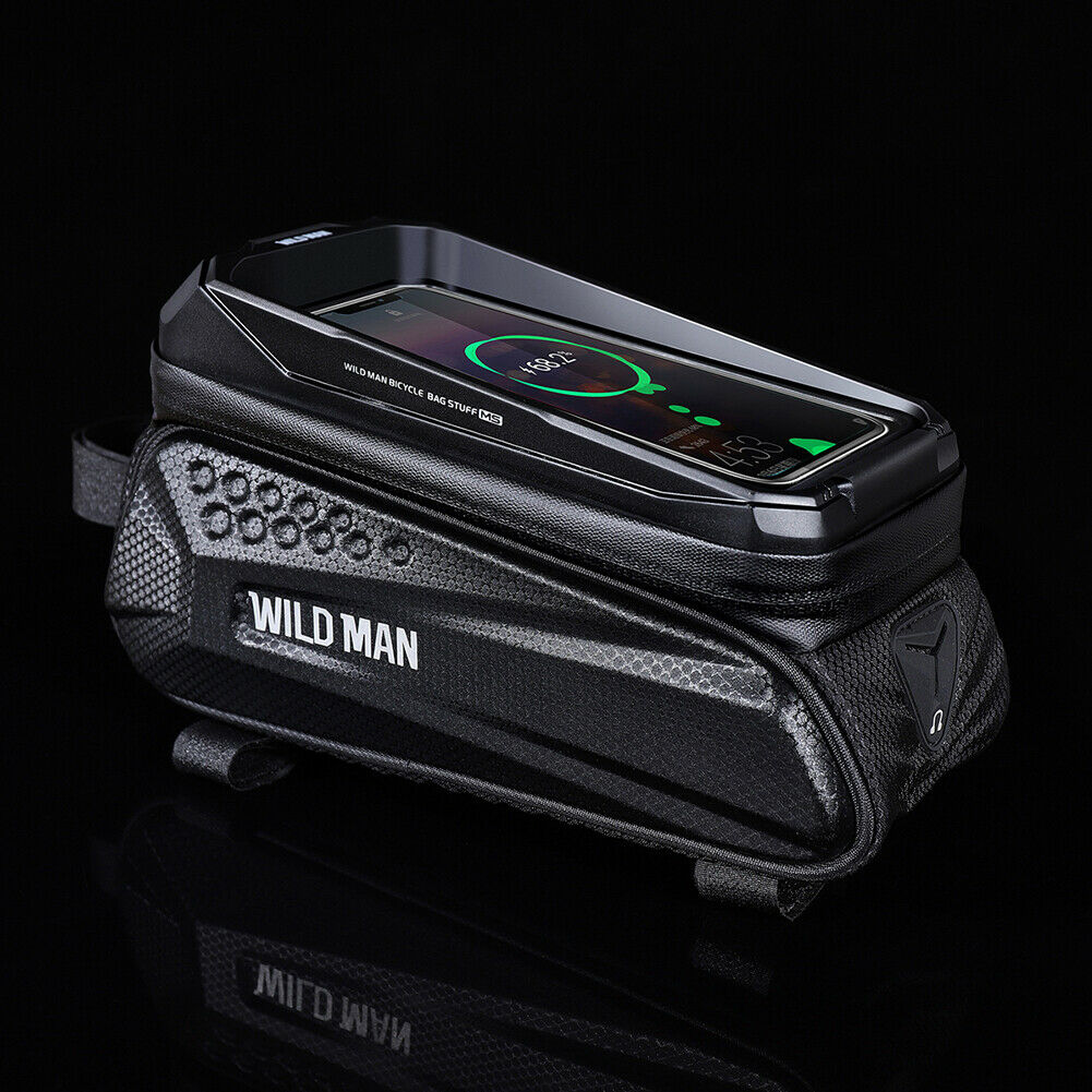 Bike Front Frame Phone Bag Waterproof Touch Screen MTB Road Phone Holder Case @