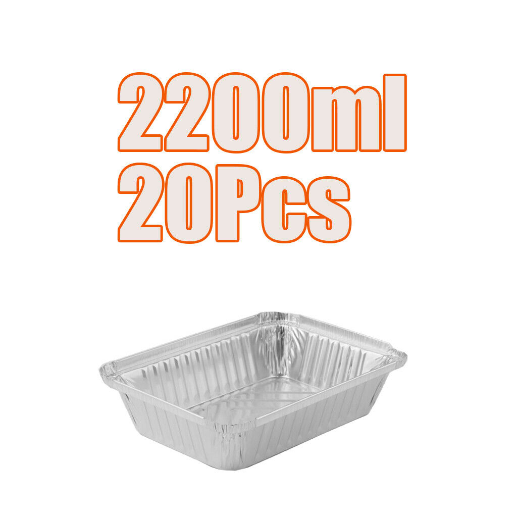 20Pcs 2200ml Aluminum Foil Grill Drip Pans for BBQ Weber Grills Cooking