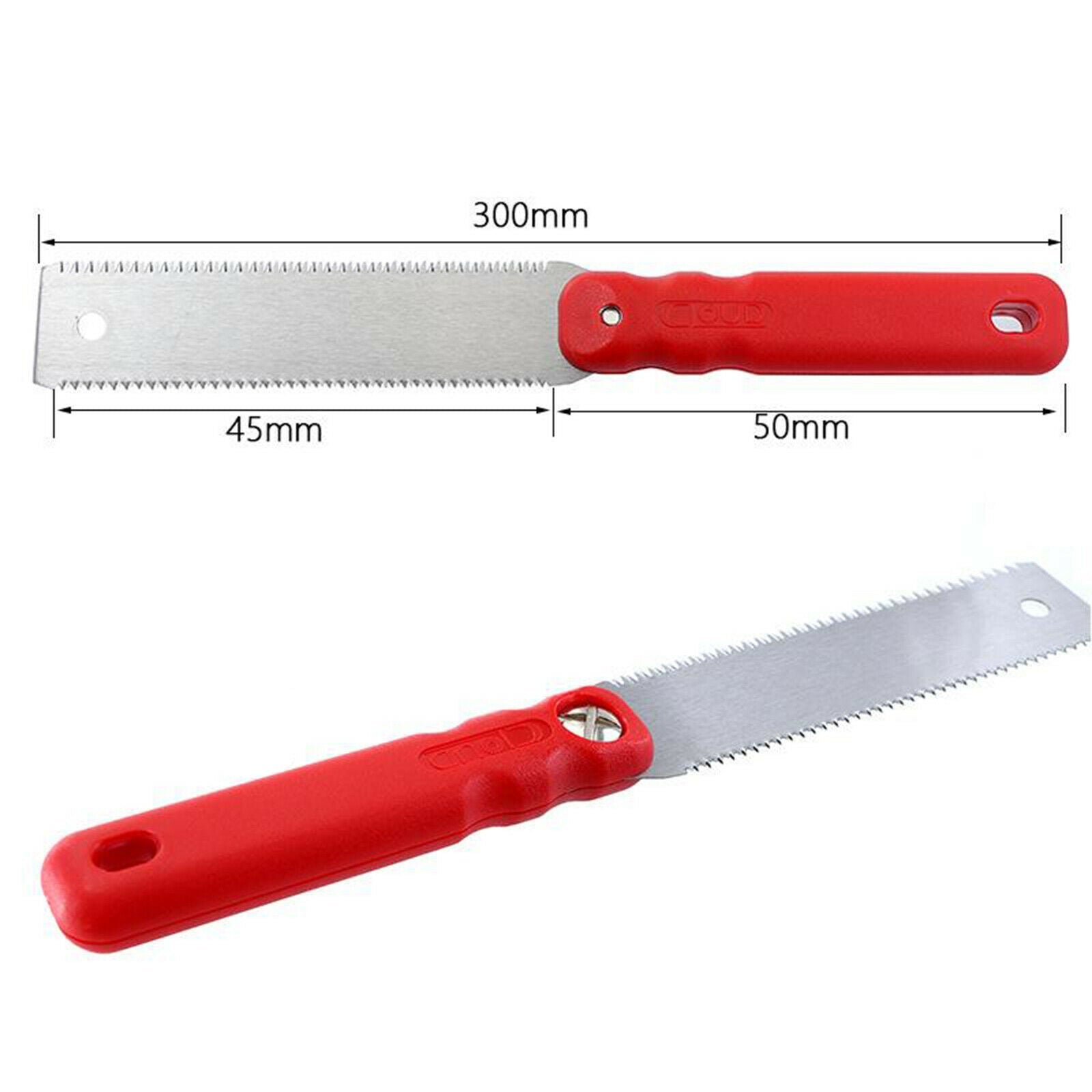 12" Double Edge Hand Saw 3 Sided Cut w/ Anti Slip Handle for Woodworking Garden