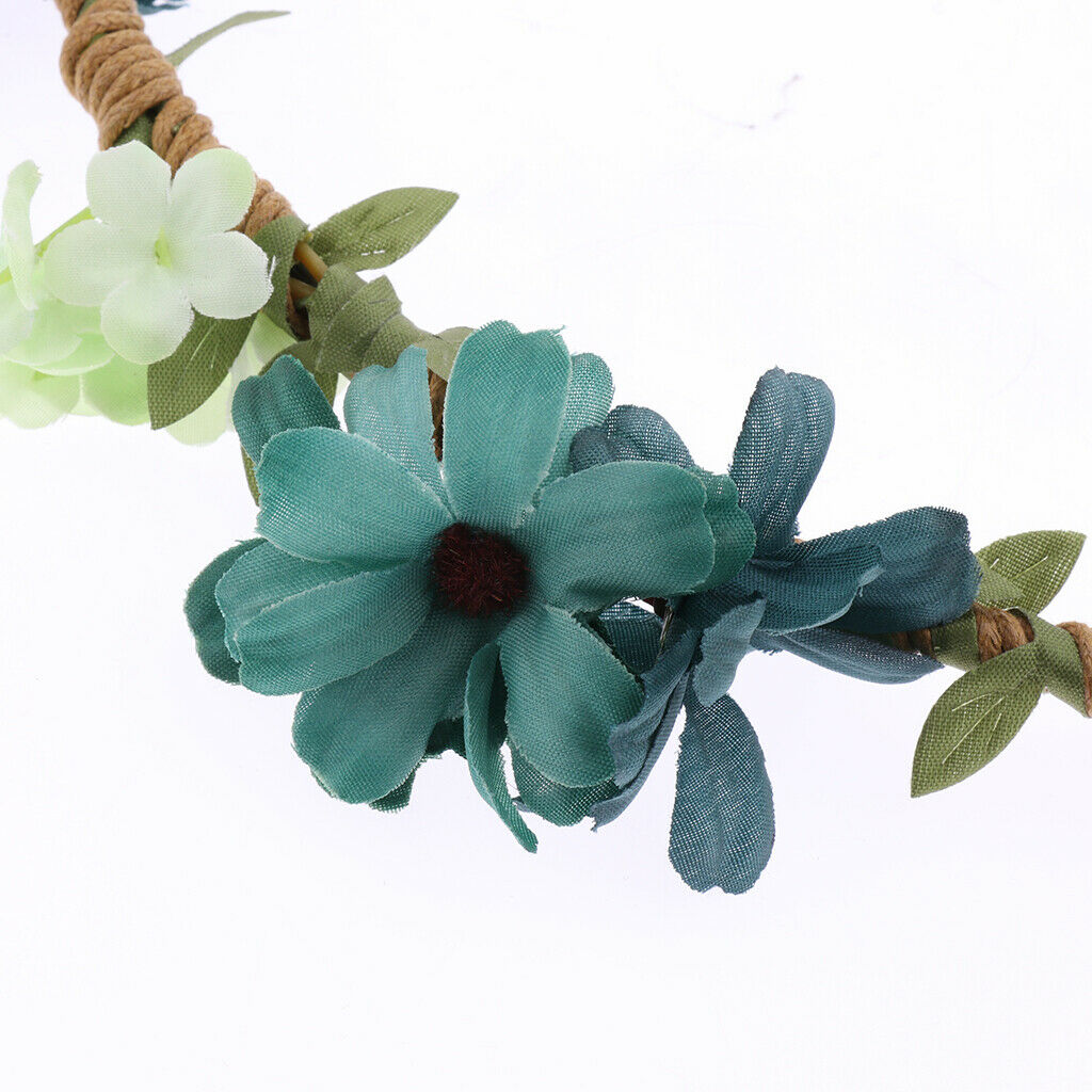 Women Flower Headband Floral Style Cross Head Wrap Hair Band Blue