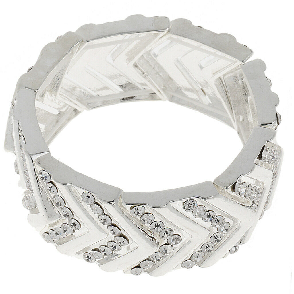 Crystal Rhinestone Elastic Bracelet Bangle for Wedding Bride Prom Girls