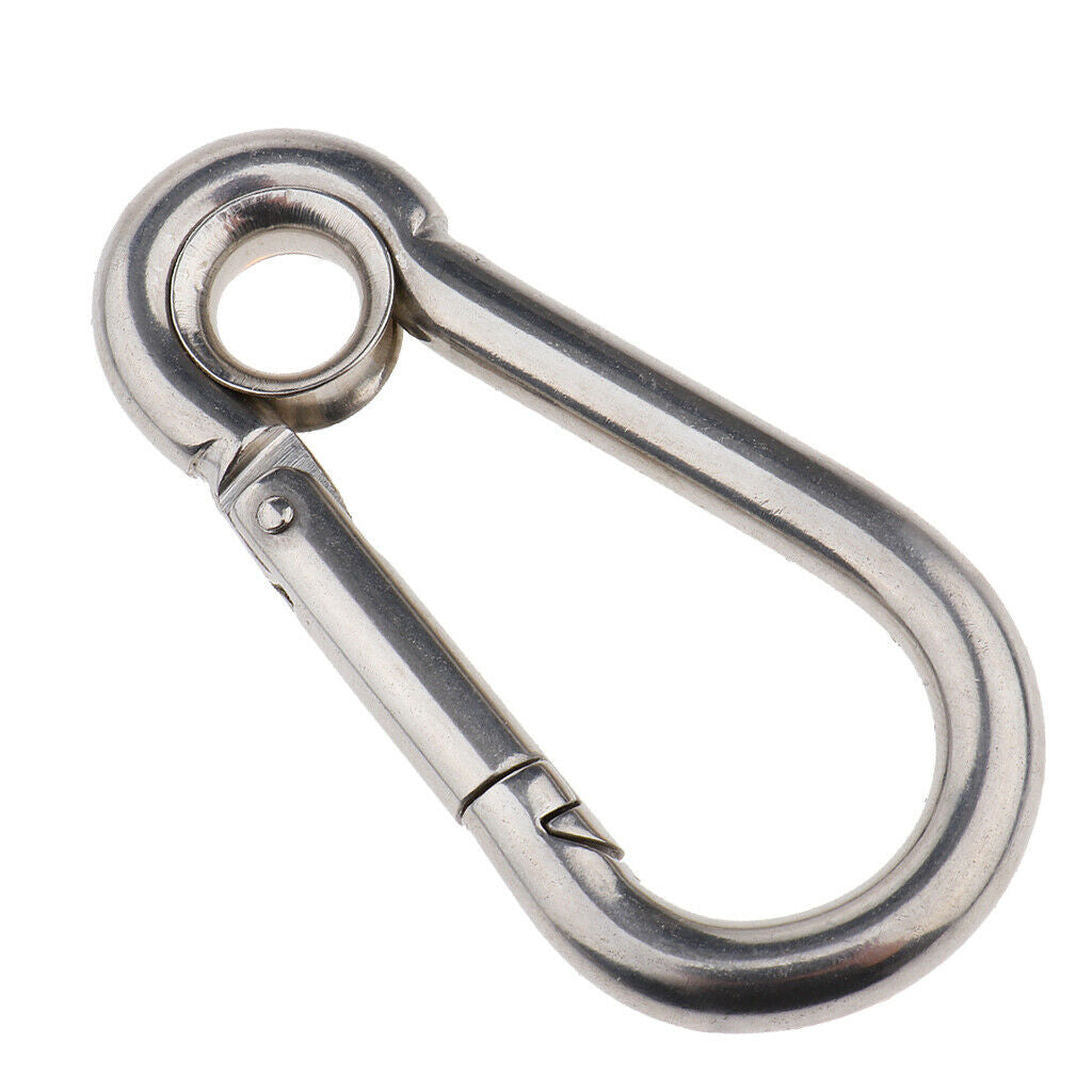 2X Spring Snap Hook Stainless Steel Clip Keychain Carabiner for Camping Hiking