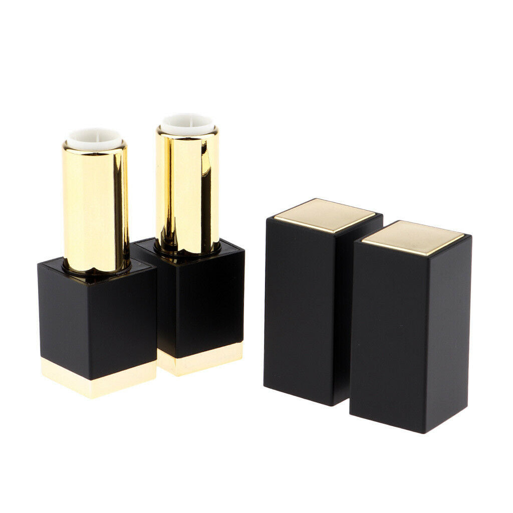 Square Lipstick Tube,2pcs/set 12.1mm Empty Lipstick Tubes Lip Balm DIY Container