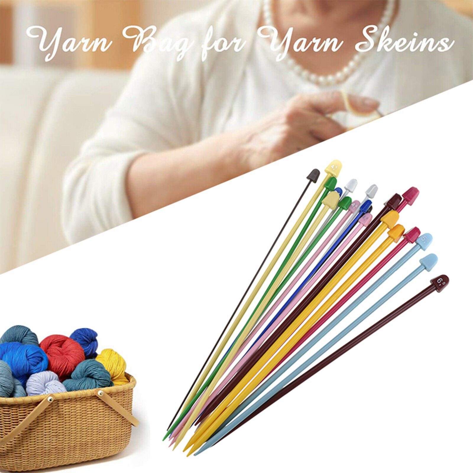 20Pcs Knitting Needles Set Colored Single Pointed Weaving Tool for DIY Hats