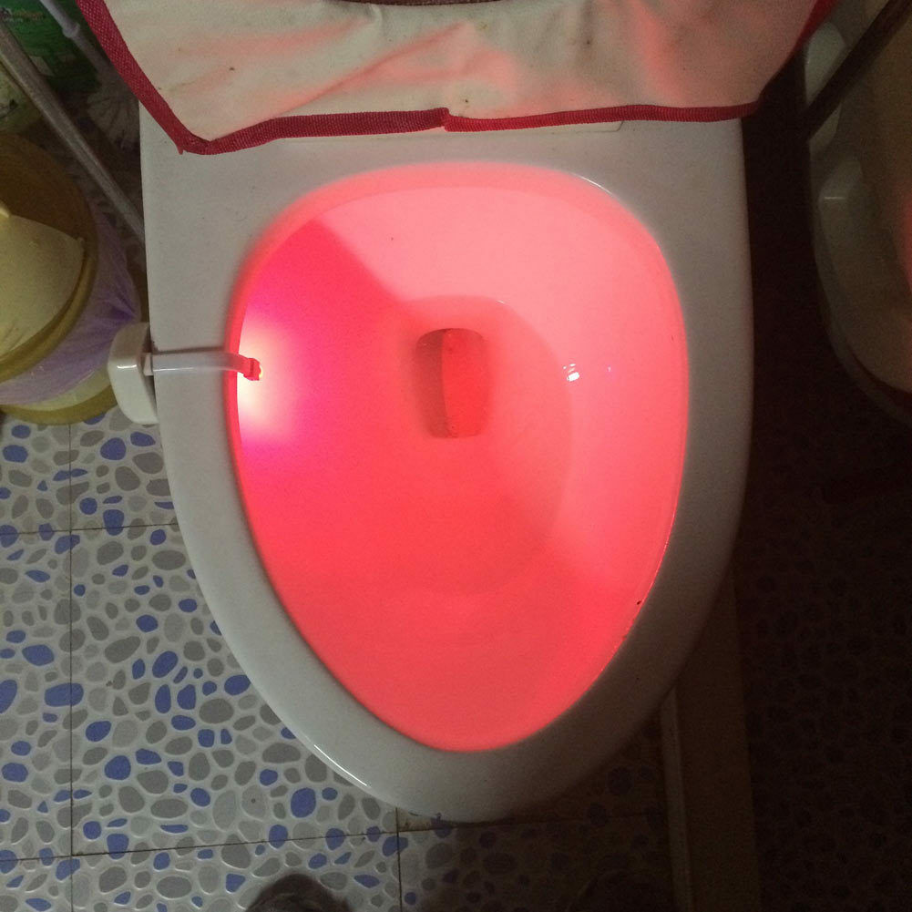 8 Color LED Toilet Bathroom Night Light Human Motion Activated Seat Sensor Lamp