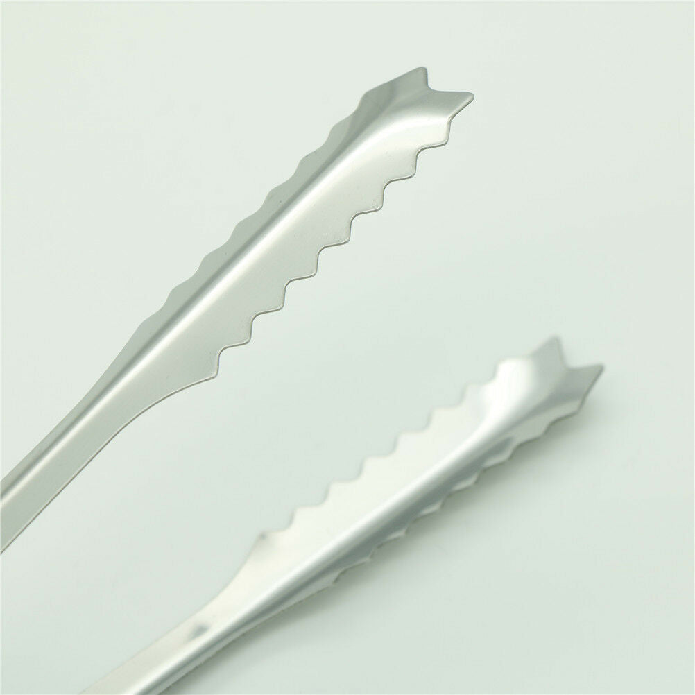 Stainless Steel Barbecue  Clip Bread Food Ice Clamp Ice Tong ToolBarKit.l8