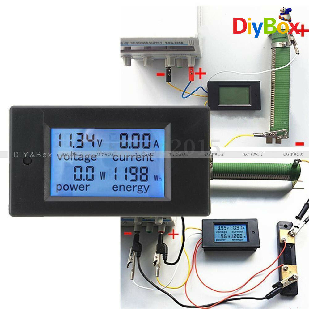 DC 20A 100V LCD Digital Volt Voltage Watt Current Power Meter Ammeter Voltmeter