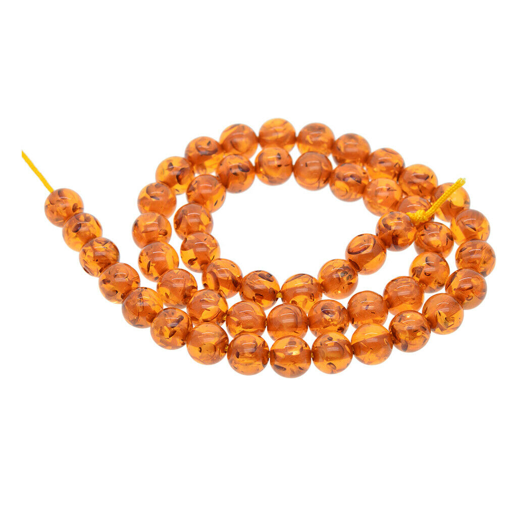 Synthetic Stone Honey Brown Amber Beads 8mm for Jewellery Making DIY Crafts