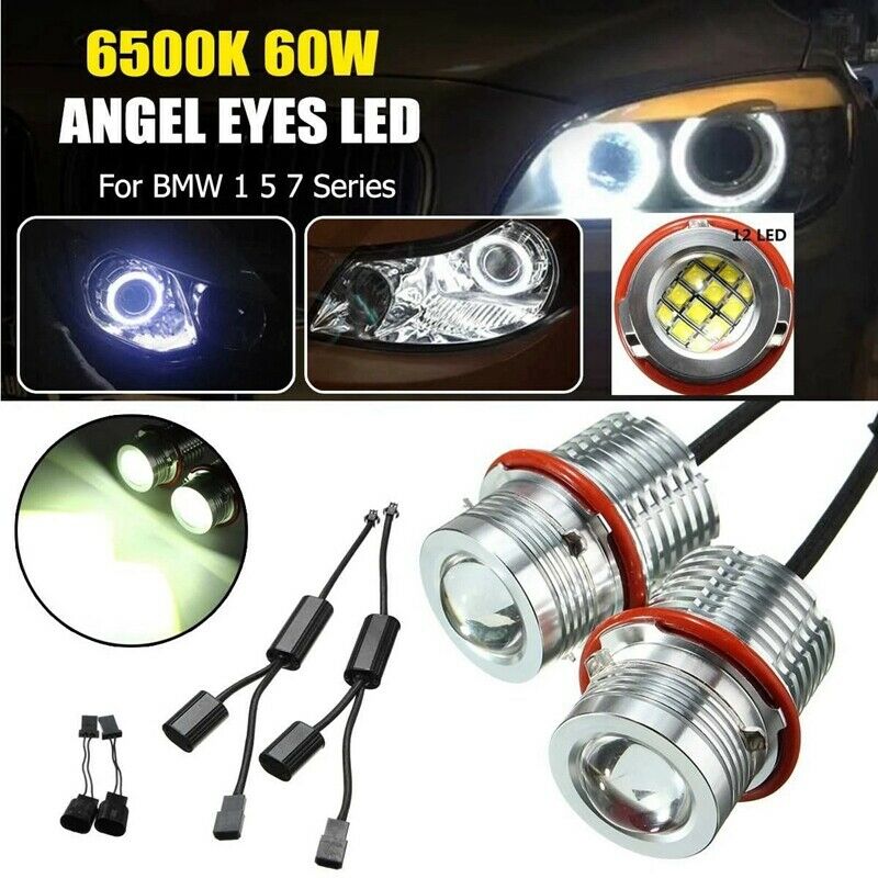 2Pcs LED Headlight Angel Eyes Bulb Marker Error Free for  5 6 7 X3 X5 Series EJ7