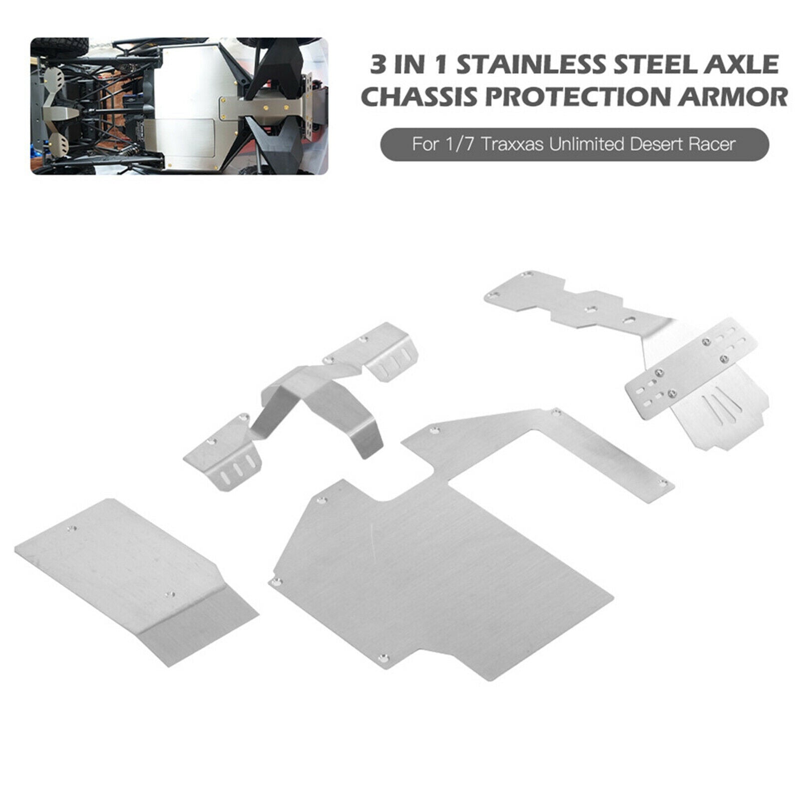 3x Chassis Armor Set Compatible with  UDR RC Crawler Buggy Trucks