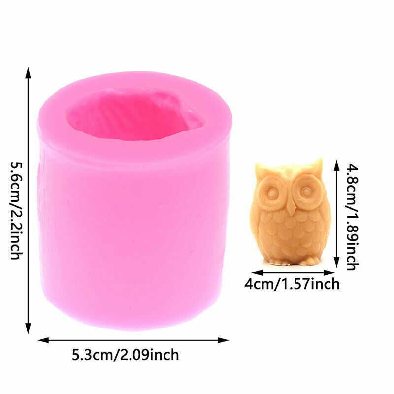 Owl Candle Silicone Mold for Candle Making DIY Handmade Molds Plaster Wax.l8